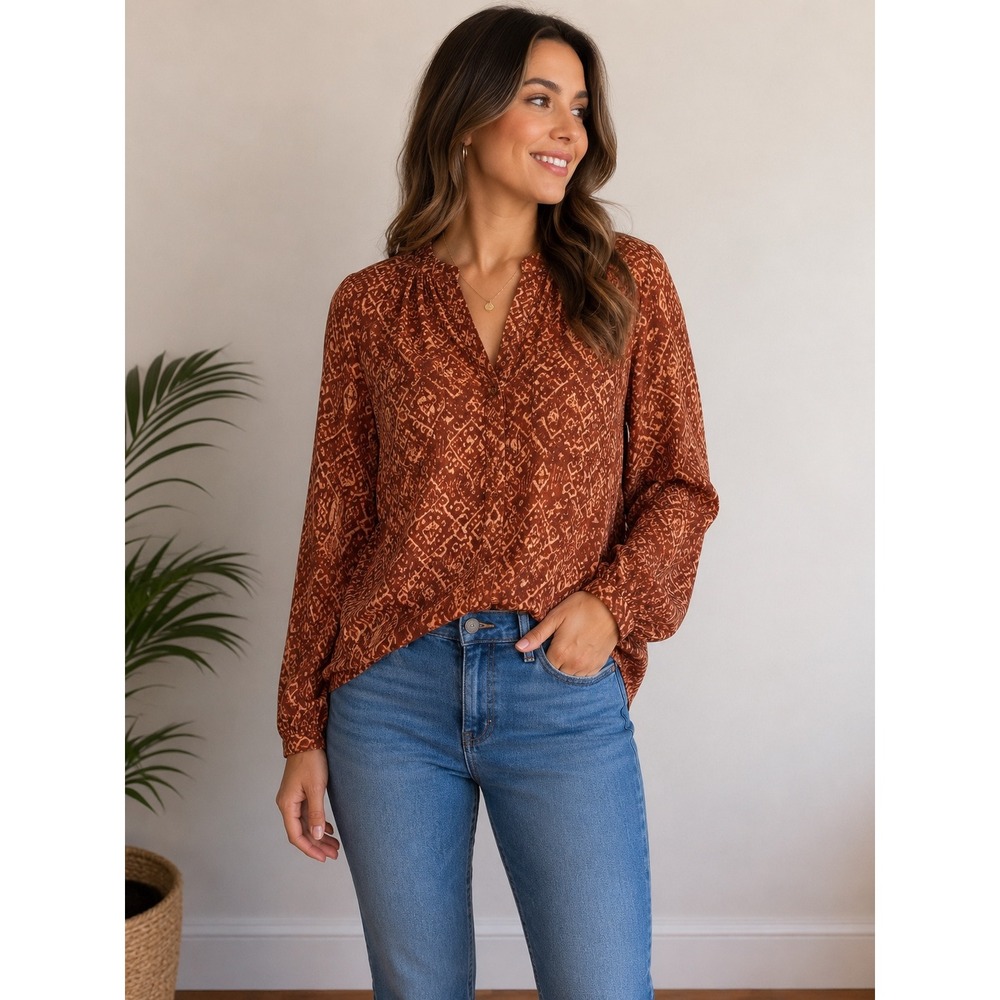 Calvin Klein Tribal Print Blouse L
